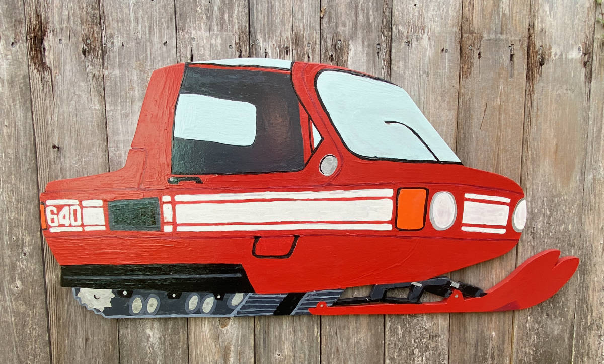 Painting of a snowmobile by David Rhoden