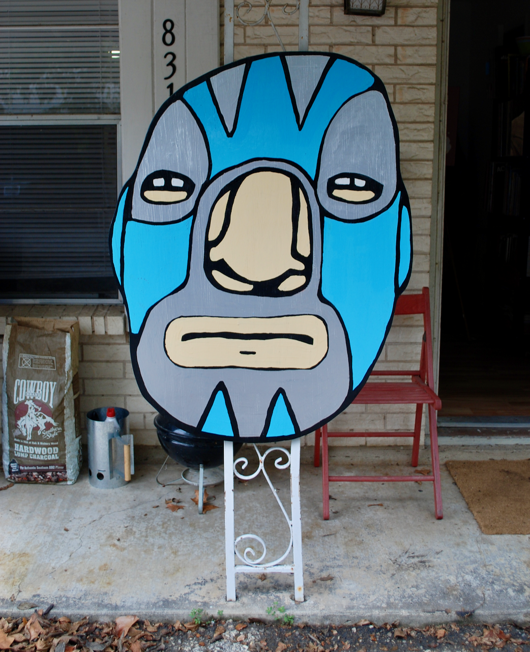 Blue Lucha painting by David Rhoden