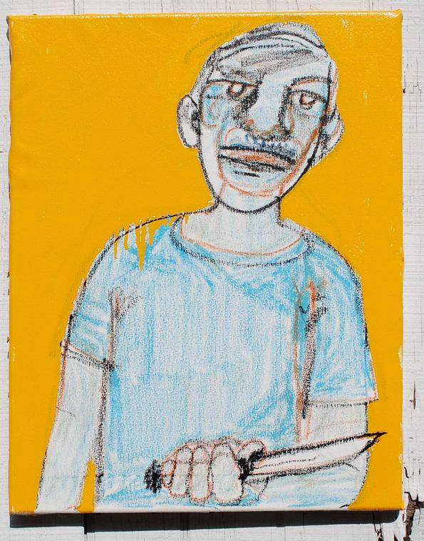 Knife Guy painting by David Rhoden