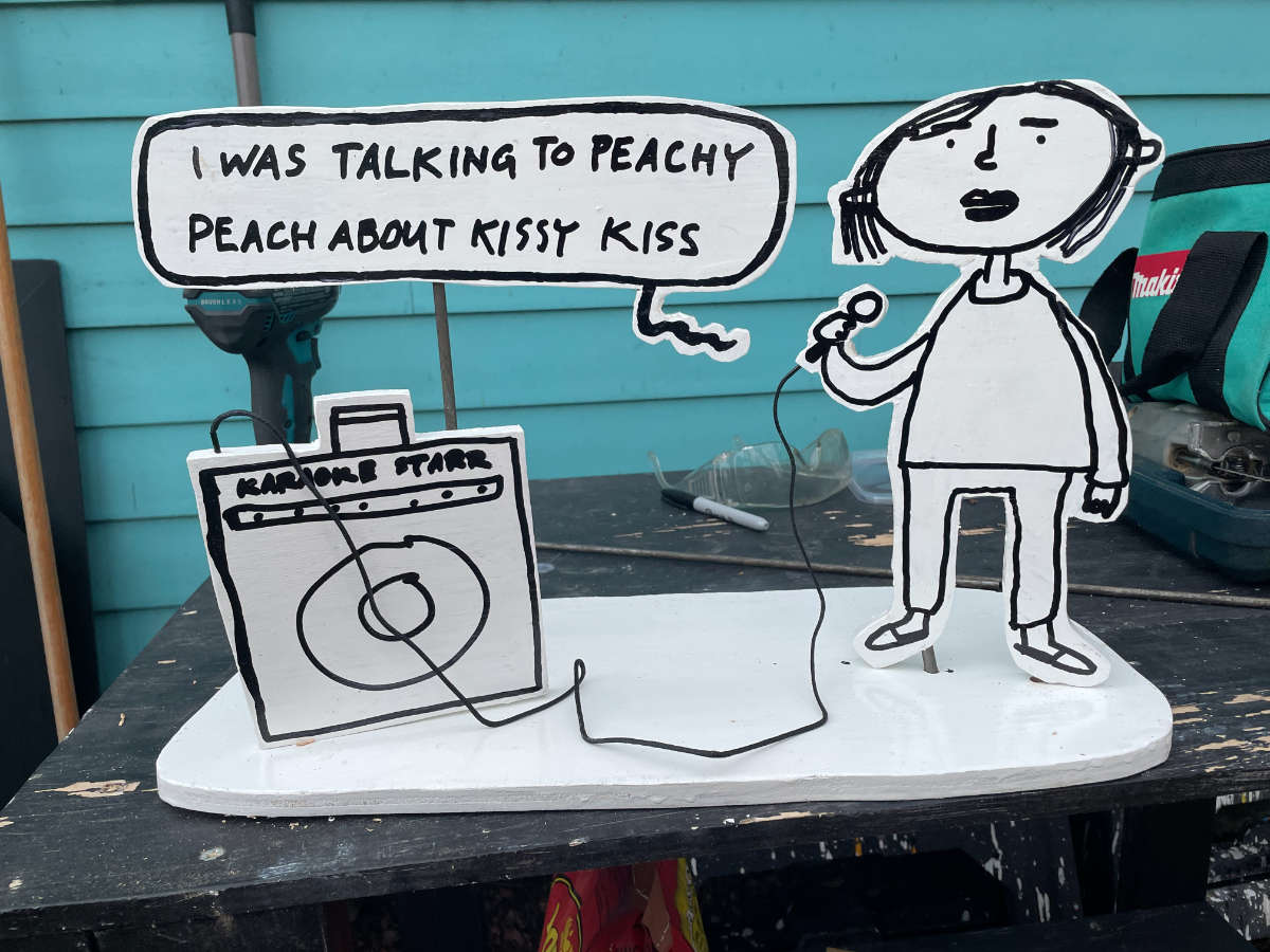 I Was Talking To Peachy Peach painting by David Rhoden