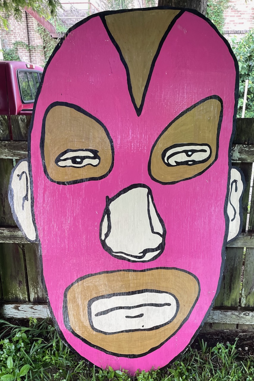 Pink Lucha painting by David Rhoden