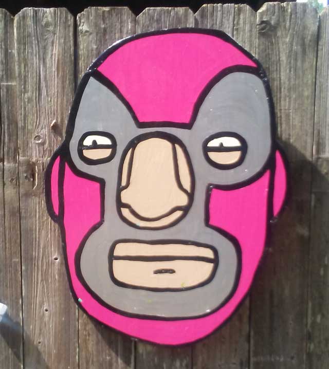 Pink Luchador painting by David Rhoden