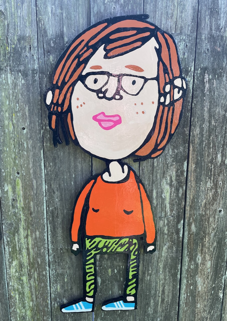 Friendly Woman In Workout Clothes painting by David Rhoden