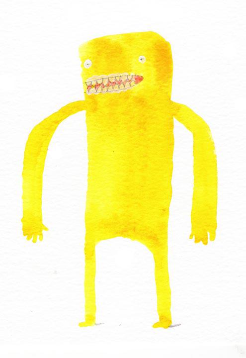 Yellow Fellow painting by David Rhoden